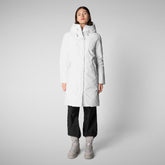 Woman's hooded parka Yua in white - Parka Woman | Save The Duck