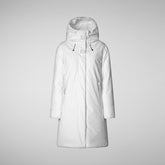 Woman's hooded parka Yua in white | Save The Duck