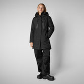 Woman's hooded parka Niko in black | Save The Duck