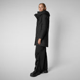 Woman's hooded parka Niko in black | Save The Duck