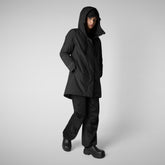 Woman's hooded parka Niko in black - Parka Woman | Save The Duck