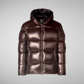 Animal-free herren-steppjacke Edgard mit kapuze in Braunschwarz | Save The Duck