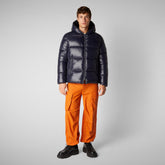 Animal-free herren-steppjacke Edgard mit kapuze in Blauschwarz | Save The Duck