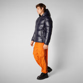 Animal-free herren-steppjacke Edgard mit kapuze in Blauschwarz | Save The Duck