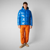 Animal-free herren-steppjacke Edgard mit kapuze in Blaubeere | Save The Duck