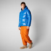 Animal-free herren-steppjacke Edgard mit kapuze in Blaubeere | Save The Duck