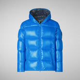 Animal-free herren-steppjacke Edgard mit kapuze in Blaubeere | Save The Duck