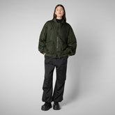 Blouson aviateur unisexe Usher vert forêt - Noir Femme | Save The Duck