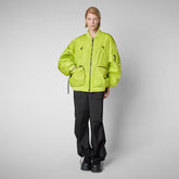 Unisex-Bomberjacke Usher in Limettengrün - Schwarz Damen | Save The Duck