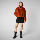 Woman's jacket Kina in maple orange - Faux-Fur Woman | Save The Duck