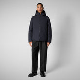 Animal-free herren-steppjacke Barnaby mit kapuze in Blauschwarz - Bureau Herren | Save The Duck