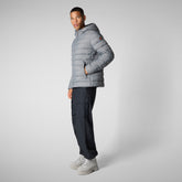 Doudoune à  capuche Hector mid grey pour homme - Doudounes Animal-Free Homme | Save The Duck