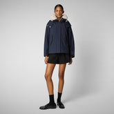 Animal-free damen-steppjacke Oriane mit kapuze in Blauschwarz | Save The Duck