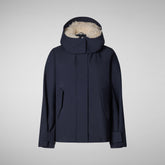 Animal-free damen-steppjacke Oriane mit kapuze in Blauschwarz | Save The Duck