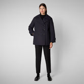 Manteau Sofia in blue black pour femme - Bureau Femme | Save The Duck