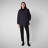 Manteau Sofia in blue black pour femme - Bureau Femme | Save The Duck