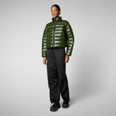 Woman's animal free puffer jacket Myra in pine green | Save The Duck