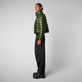 Woman's animal free puffer jacket Myra in pine green | Save The Duck