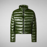 Woman's animal free puffer jacket Myra in pine green | Save The Duck