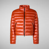 Woman's animal free puffer jacket Myra in maple orange | Save The Duck