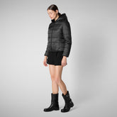 Woman's hooded jacket Laila in black | Save The Duck