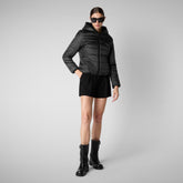 Woman's hooded jacket Laila in black | Save The Duck