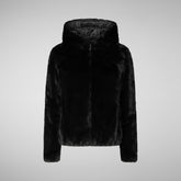 Woman's hooded jacket Laila in black | Save The Duck