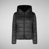 Woman's hooded jacket Laila in black | Save The Duck