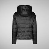 Woman's hooded jacket Laila in black | Save The Duck