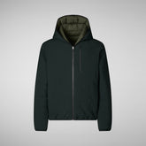 Man's animal free jacket Ezra in green black | Save The Duck