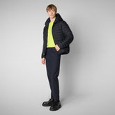 MAN'S ANIMAL FREE PUFFER EZRA BLU NERO | Save The Duck