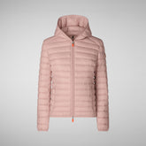 Woman's animal free hooded puffer jacket daisy in storm grey | Save The Duck