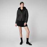 Animal-free damen-steppjacke Alexis mit kapuze in Schwarz | Save The Duck