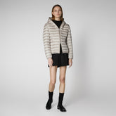 Animal-free damen-steppjacke Alexis mit kapuze in Hellbeige | Save The Duck