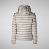 Animal-free damen-steppjacke Alexis mit kapuze in Hellbeige | Save The Duck