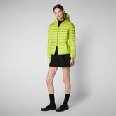 Animal-free damen-steppjacke Alexis mit kapuze in lichen green | Save The Duck