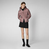 Animal-free damen-steppjacke Alexis mit kapuze in Antik-rosa | Save The Duck