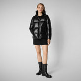 Animal-free damen-steppjacke Lois mit kapuze in Schwarz | Save The Duck