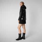 Animal-free damen-steppjacke Lois mit kapuze in Schwarz | Save The Duck