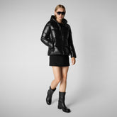 Animal-free damen-steppjacke Lois mit kapuze in Schwarz | Save The Duck