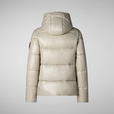 Animal-free damen-steppjacke Lois mit kapuze in Hellbeige | Save The Duck