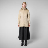 Woman's hooded coat Rhia in wood beige - WOMEN FW24 NEW IN | Save The Duck