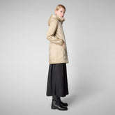 Woman's hooded coat Rhia in wood beige - WOMEN FW24 NEW IN | Save The Duck