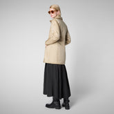 Woman's hooded coat Rhia in wood beige - DAMEN FW24 NEW IN | Save The Duck