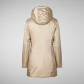 Woman's hooded coat Rhia in wood beige | Save The Duck