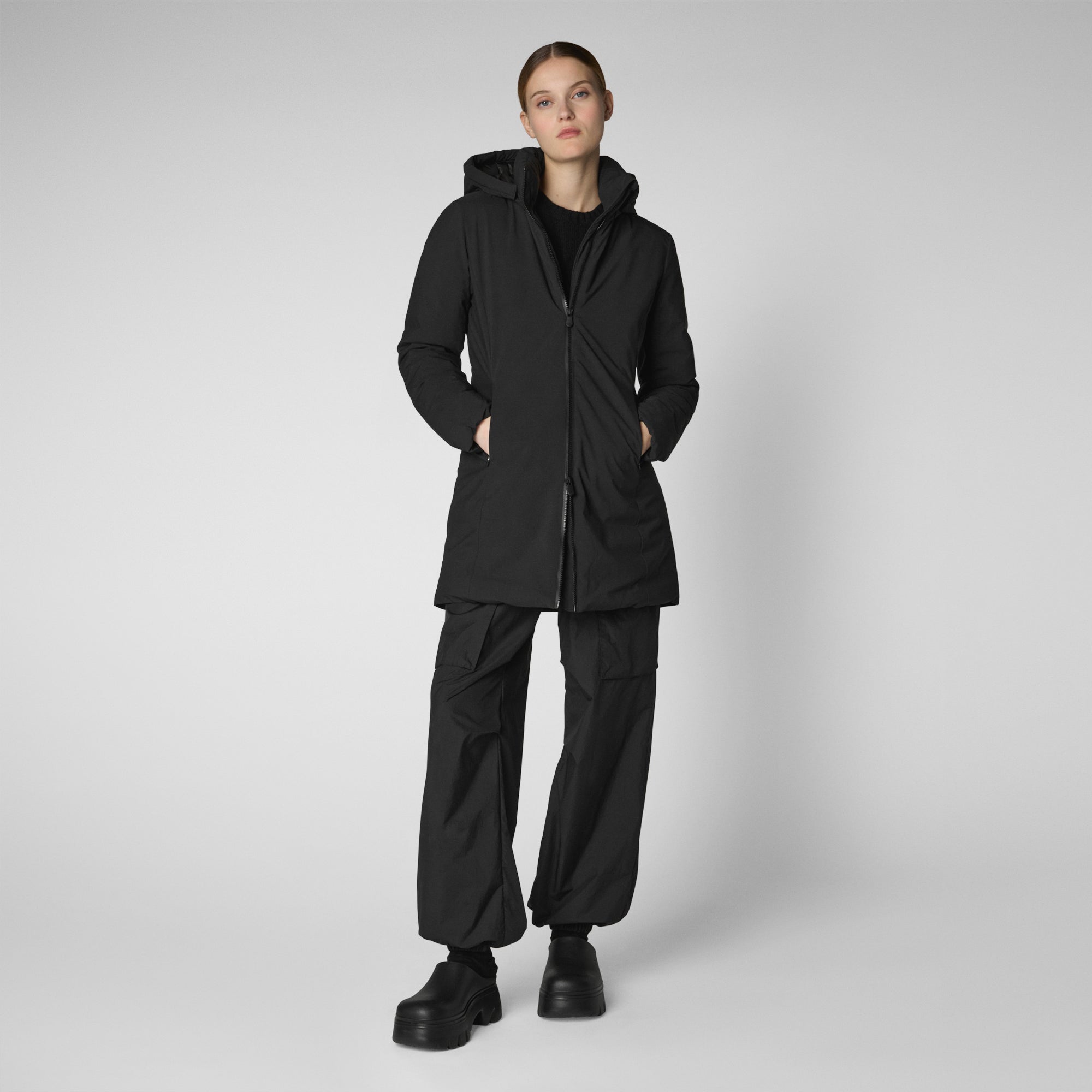 Woman s hooded parka Rachel in black