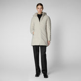 Woman's hooded parka Rachel in rainy beige | Save The Duck