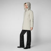 Woman's hooded parka Rachel in rainy beige | Save The Duck