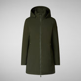 Woman's hooded parka Rachel in land green | Save The Duck