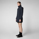 Woman's hooded parka Rachel in blue black - Parka Woman | Save The Duck